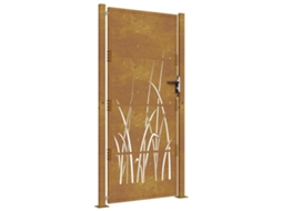 Portão de Jardim VIDA XL Aço Corten Design Erva (105x180 cm)