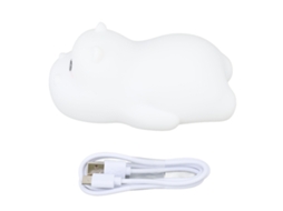 Luminária Noturna Hipopótamo Fofa, Recarregável em Silicone, para Quarto Infantil, Led CHABERLU