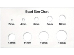 Régua portátil para medir contagens com 2 contas de 18 mm, ferramenta artesanal em acrílico transparente para criação.