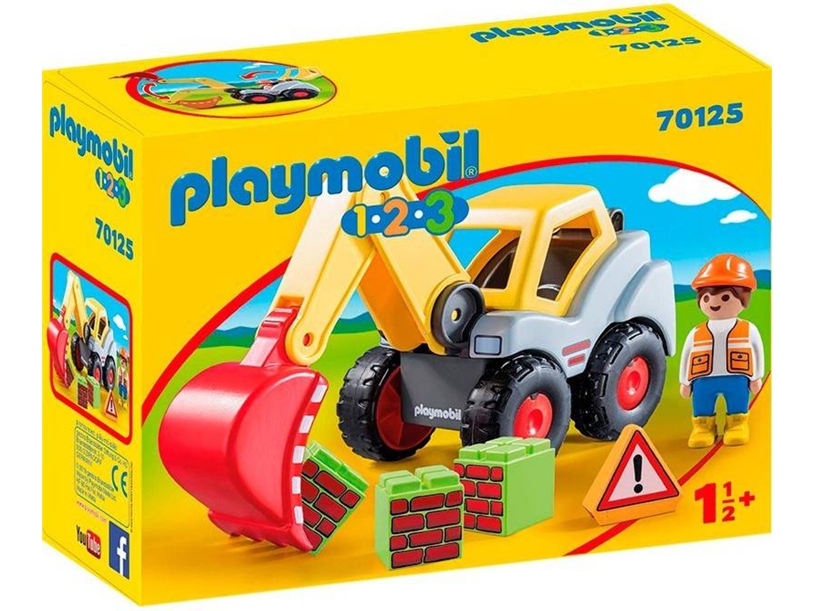 Playmobil PLAYMOBIL 1 2 3 Pá Escavadora (Idade Mínima Recomendada: 18 meses)
