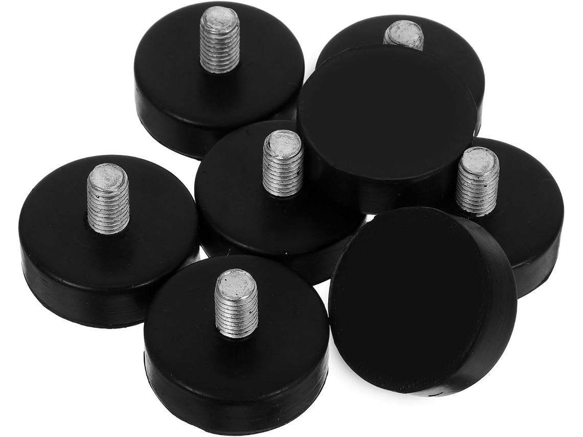 Conjunto De 8 Pés Niveladores Ajustáveis Borracha E Metal Com Design