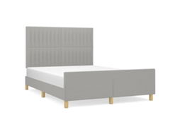 Bed Frame With Headboard, Bed Frames With Headboards Vidaxl Cinzeto Tecido (140 X 190 Cm)