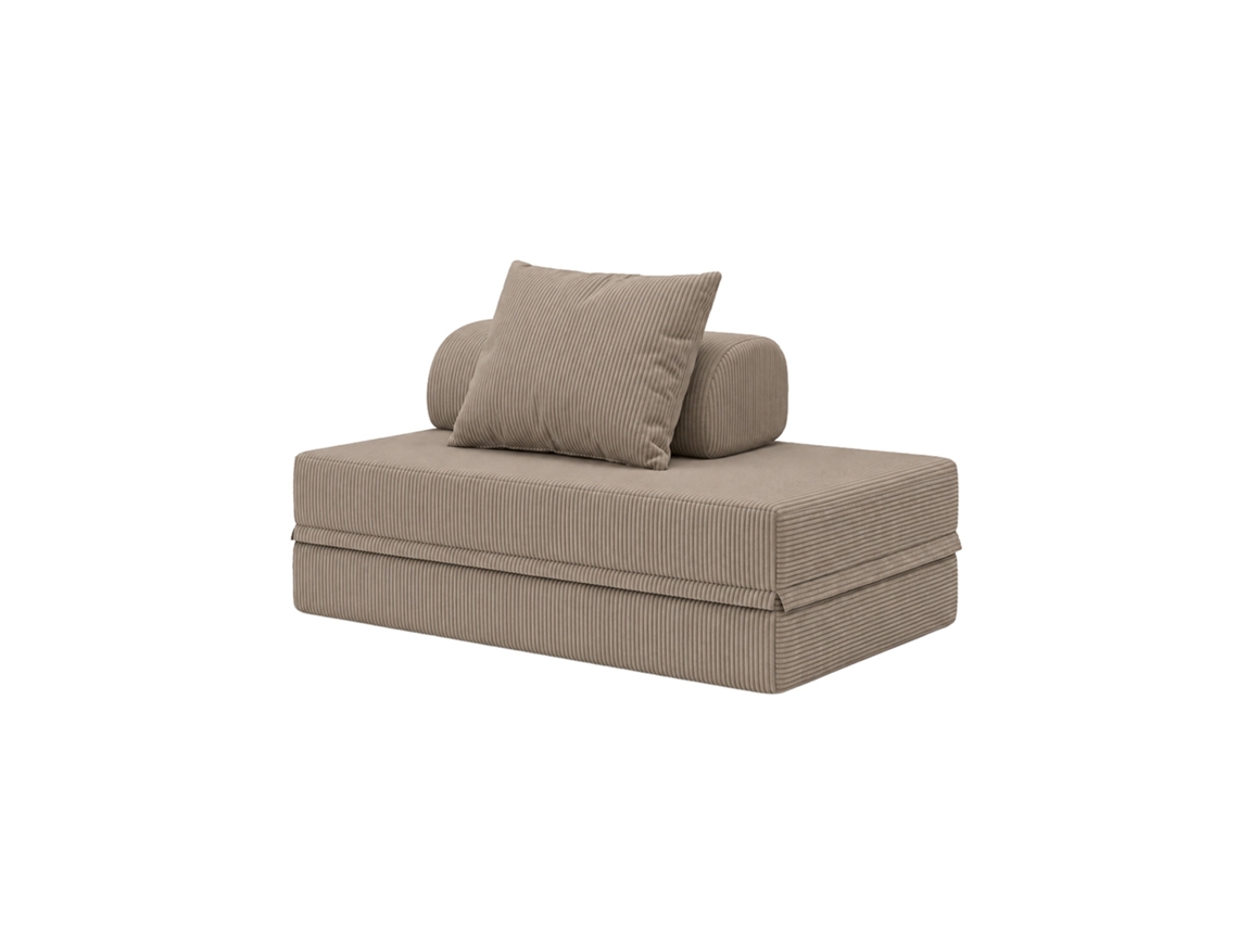 Sofá Modular 2 Lugares Convertível Veludo Regular Taupe SKOFFA