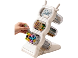 Organizador De Mesa– Caixa Organizadora Para, De Material De Escritório, Porta- Lápis Inclinado Com 3