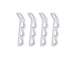 Suporte de Roupas, Plegável, 3 Ganchos, 4 unidades, Plástico, Branco | S/MARCA