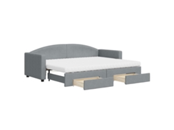 Daybed With Trundle, Daybeds With Trundles Vidaxl Cinzeto Tecido (80 X 200 Cm)