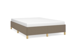 Bed Frame, Bed Frames Vidaxl Cinzento-acastanhado Tecido (140 X 200 Cm)