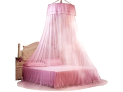 Manta Mosquitera Redonda Encaje Transpirable Estilo Princesa Cama Rosa