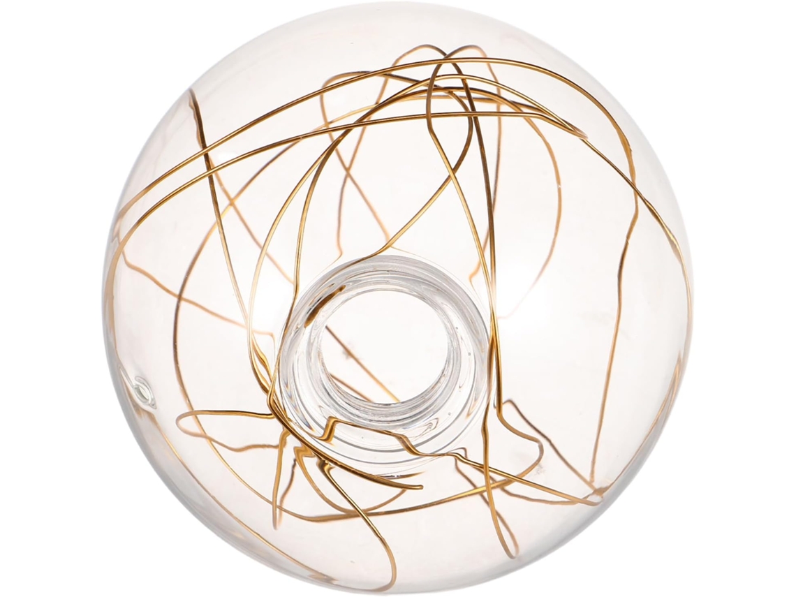 Globo de Vidro Transparente Ø100 Mm com Fio de Alumínio Dourado para Lâmpada Pequena G9 SFUSHOS