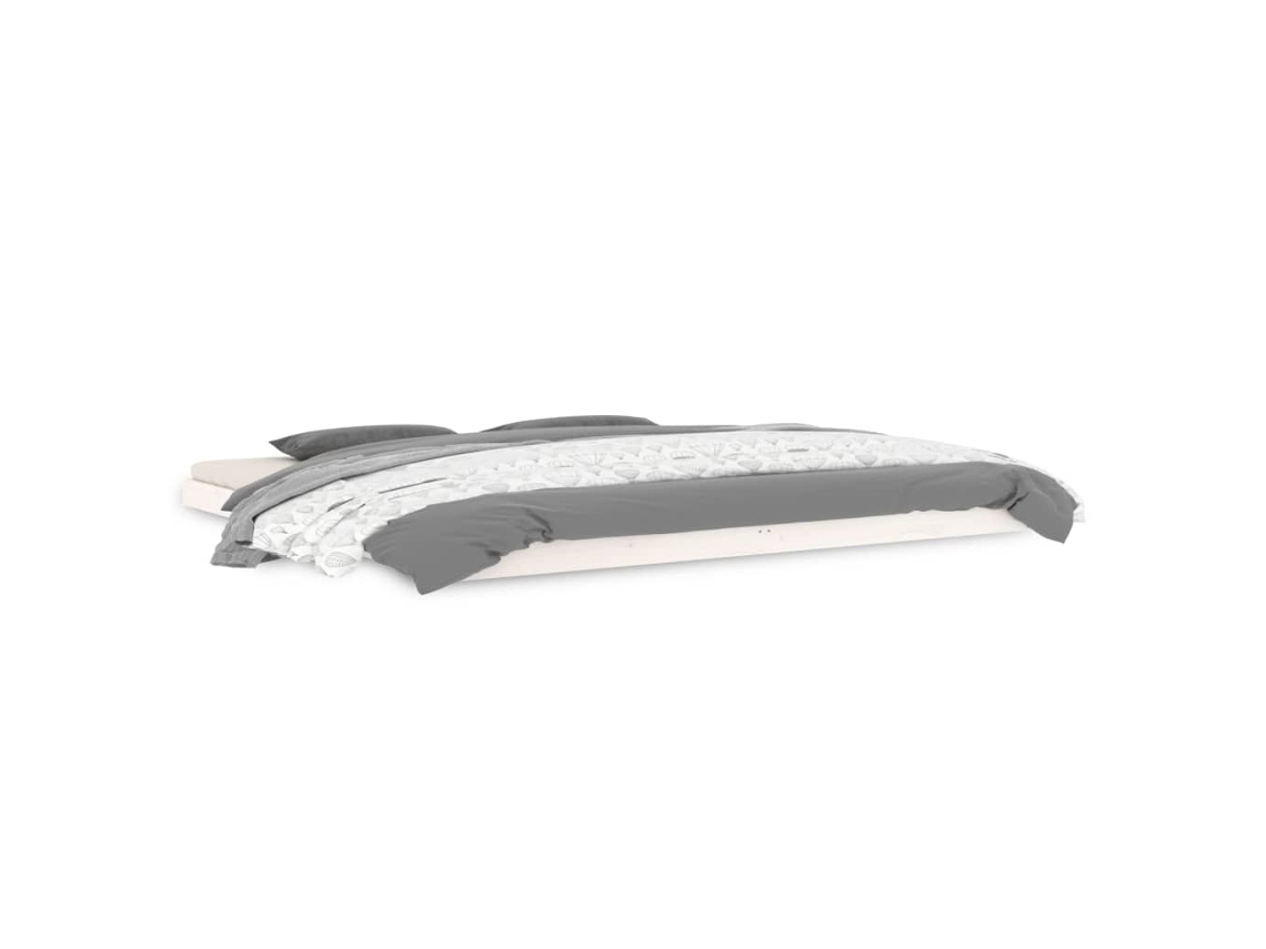 Estrutura de Cama Madeira de Pinho Maciça Branco MAISON EXCLUSIVE (200x200 cm)