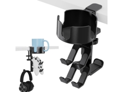 Suporte Giratório 3em 1 Para Fones De Ouvido E Porta Copos, Organizador De Mesa Compacto Para Controles E Copos, Suporte