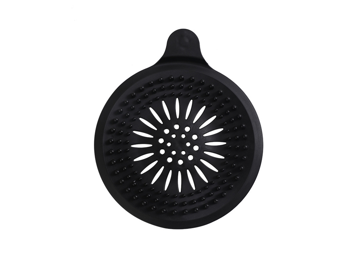 2 Pacotes De Coletor De Cabelo De Silicone Para Ralo, Tampa De Ralo Para Banheira Black
