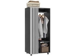 Armário Guarda-roupa Com Cortina E Vara Pendurar, Preto