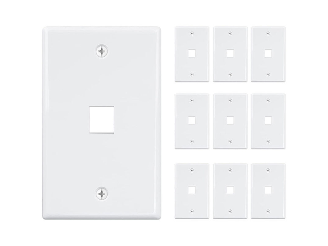 Placas de parede para conector keystone BRILVIBERA, 1 porta
