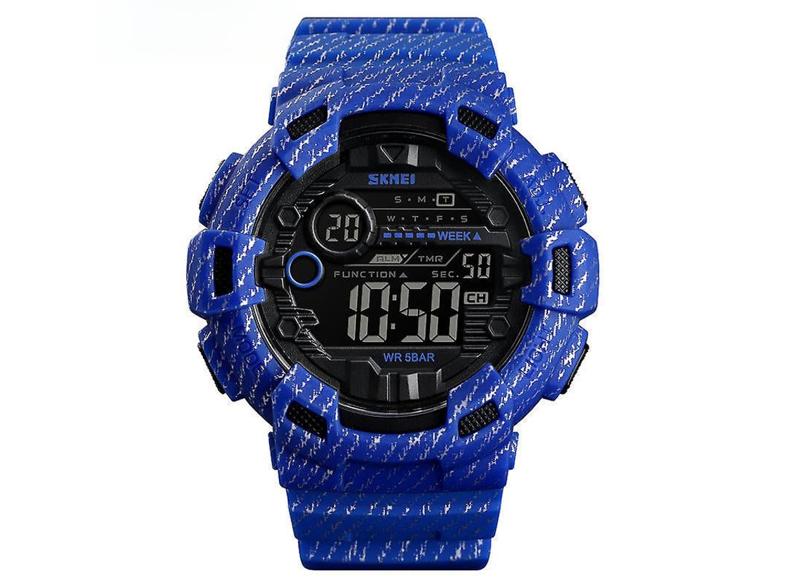 Relógio de Pulso Digital Militar com Visor Luminoso Cronómetro e Data Azul Celeste VEANXIN