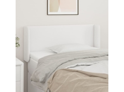 Vidaxl Cabeceira Cama C/ Abas Couro Artificial 103x16x78/88 Cm Branco