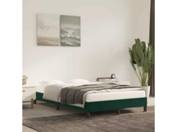 Vidaxl Estrutura De Cama Sem Colchão 120x200 Cm Veludo Verde-escuro
