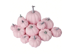 12pcs Abóboras Artificiais Rosa para Decoração de Outono com S/MARCA