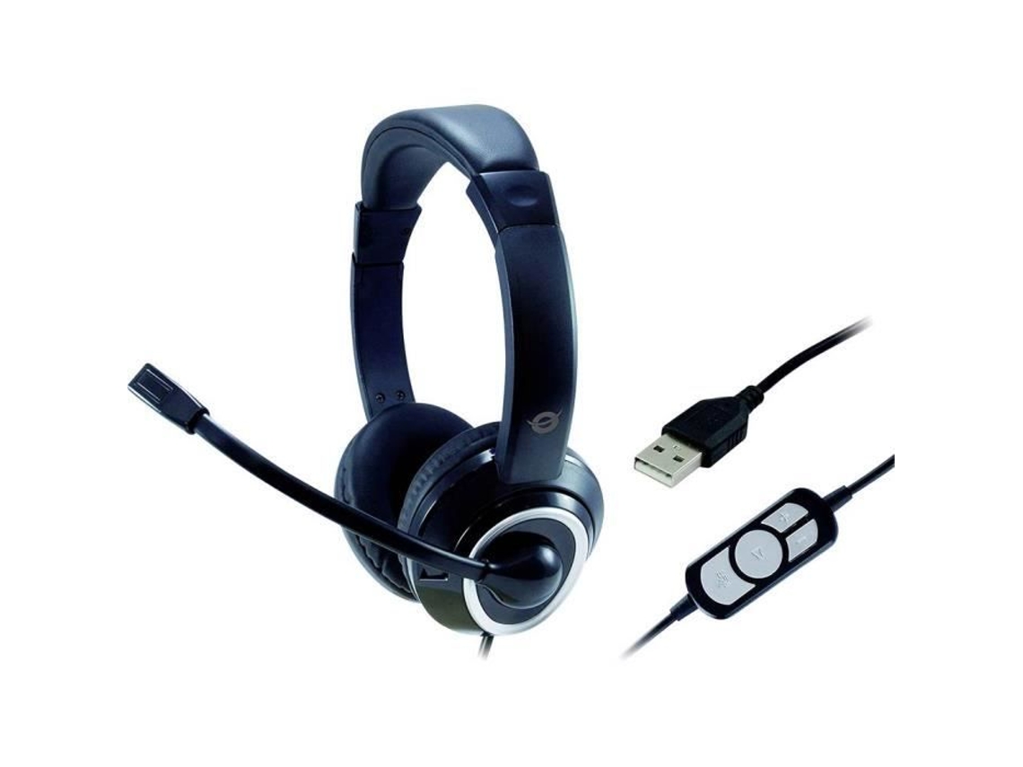 Microfone De Ouvido Conceptronic Polona 01b Usb Com Cabo Over Ear Aquaforge
