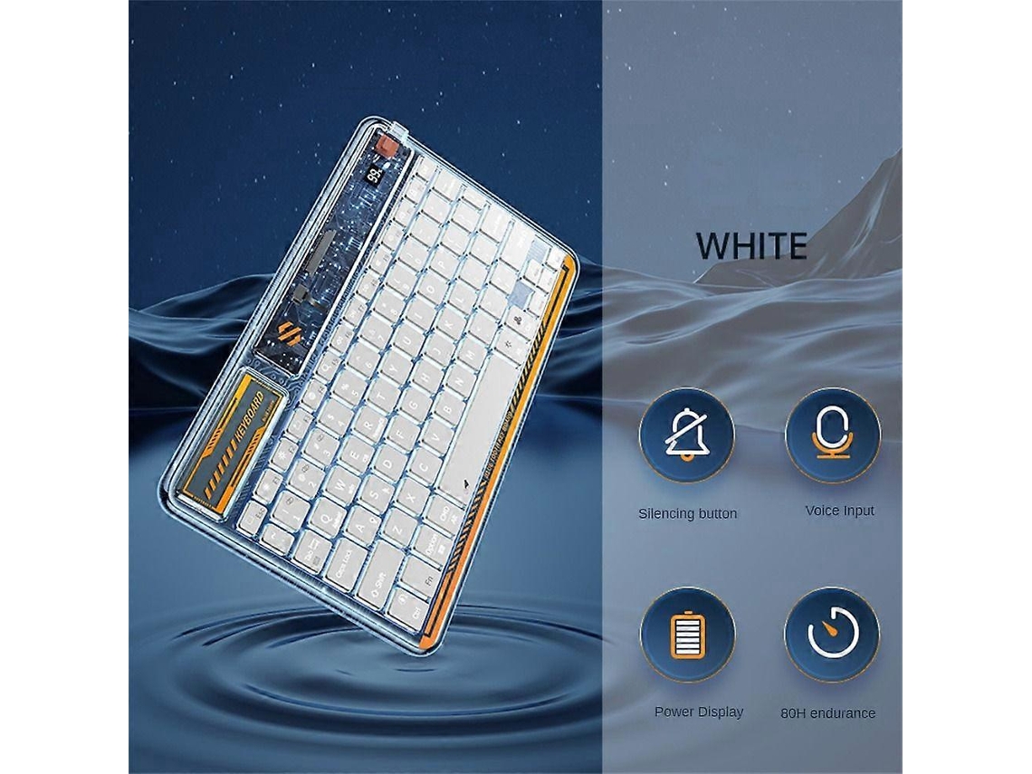 Teclado De Entrada De Voz Clara Para Ipad, Teclado Sem Fio Transparente Para Ipad 5pro, Teclado Sem Fio Brilhante. Ly Ebike
