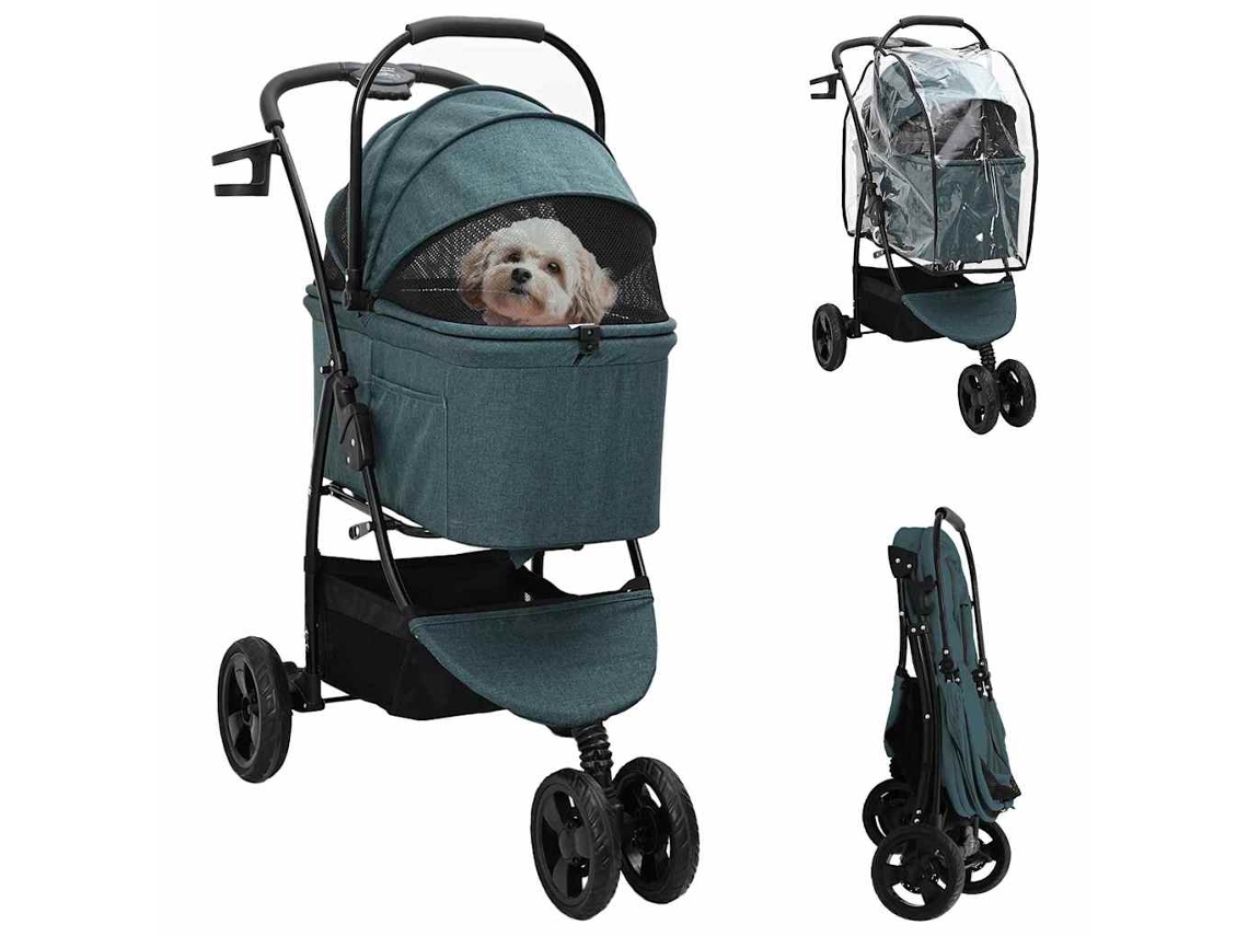 Vidaxl Carrinho De Pet Dobrável Verde 78 X 54 X 101 Cm Poliéster