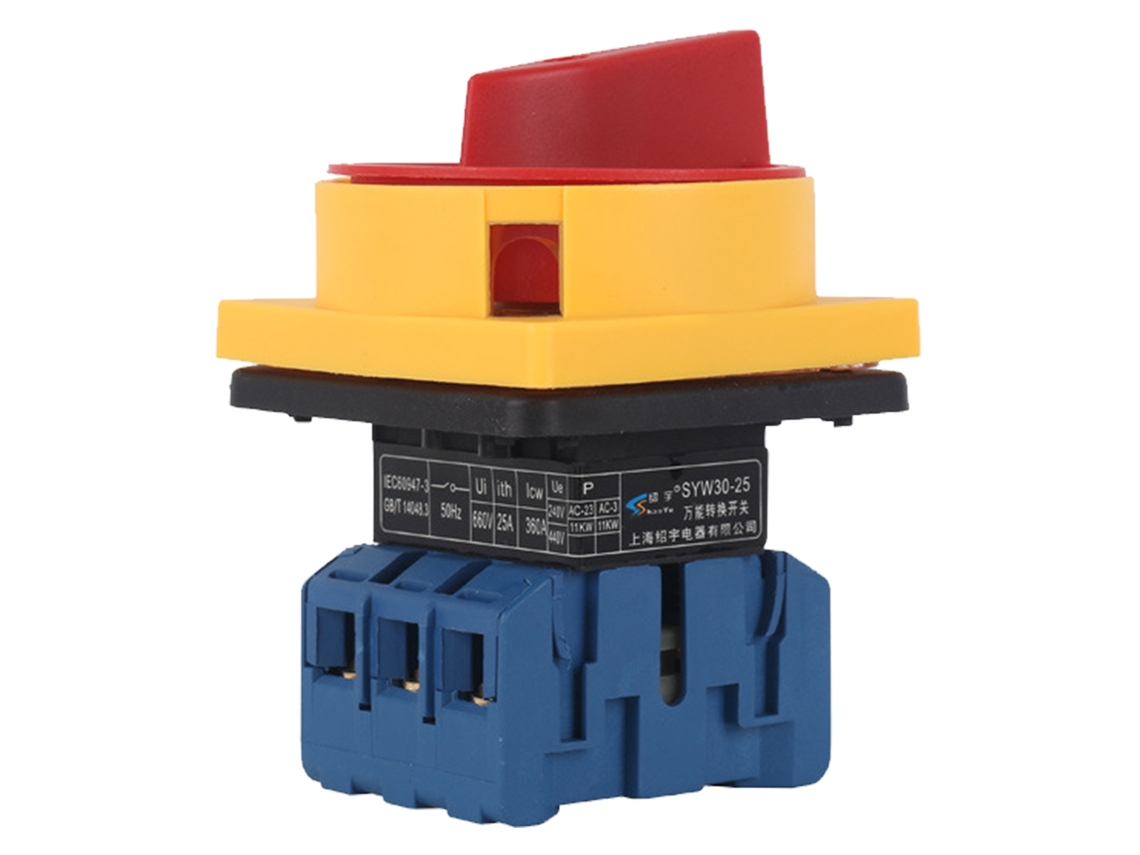 Interruptor de Mudança de Carga Industrial 25a com Contactos de Prata e Carcasa Flame Retardante