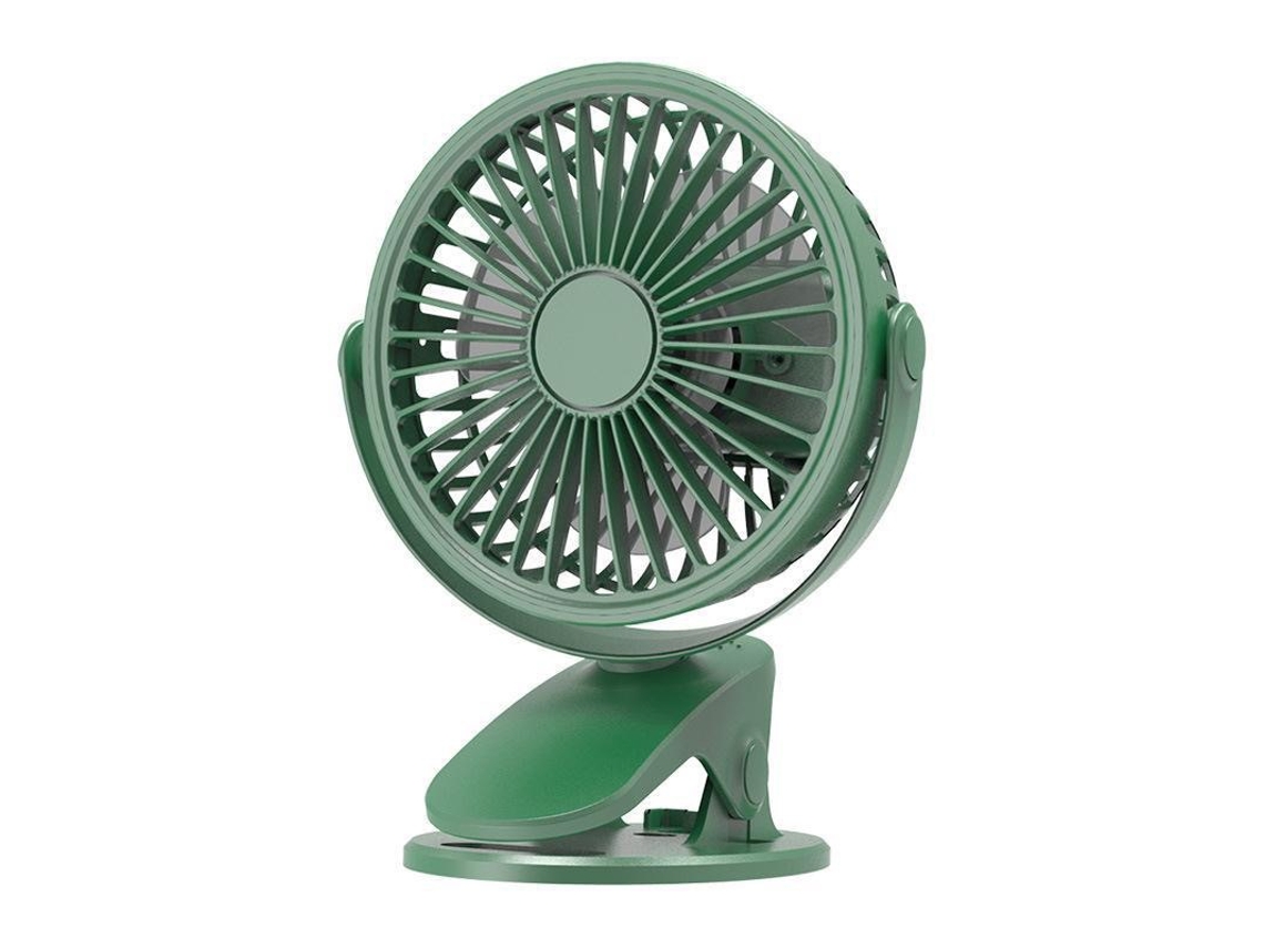 Ventilador de pescoço dobrável, silencioso, verde