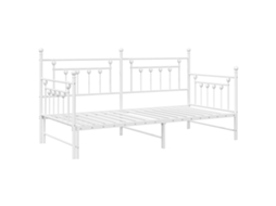 Conjunto 1 Estrutura De Cama De Dia Vidaxl Branco Aço Revestido A Pó (100 X 190 Cm)