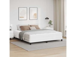 Vidaxl Estrutura Da Cama Com Colchão Branco Puro 180 X 200 Cm Tecido