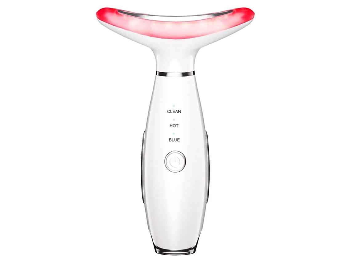 Massajador De Beleza 3 Em 1 Para Rosto E Pescoço Baseado Em Led De Tripla Ação Tecnologias Térmicas E De Vibração Para Cuidados Com A Pele Bestvite