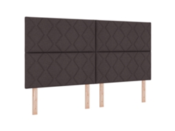 Cama Box Com Colchão E Led - Castanho Escuro - Vidaxl Tecido. (180x200 Cm)