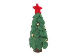 Árvore de Natal de feltro com base de madeira para decoração festiva LAXISCREED