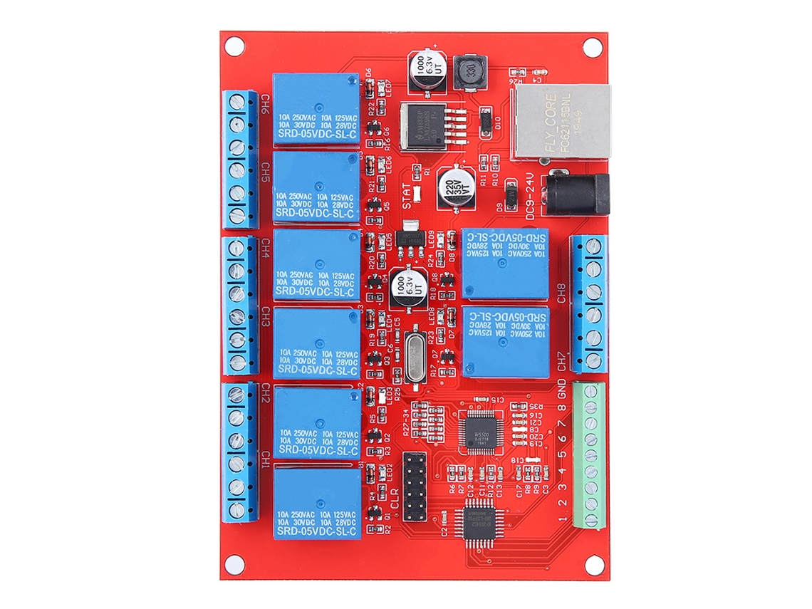 Placa de Relés Ethernet de 8 Canais, Módulo Switch TCP/UDP para Controle de Equipamentos S/MARCA