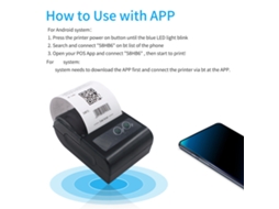 Impressora Térmica Portátil 57mm Dp23 Sem Fio Bluetooth Usb Nfc | S/MARCA