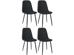 Conjunto de 4 cadeiras de jantar Napier preto/tecido CLP