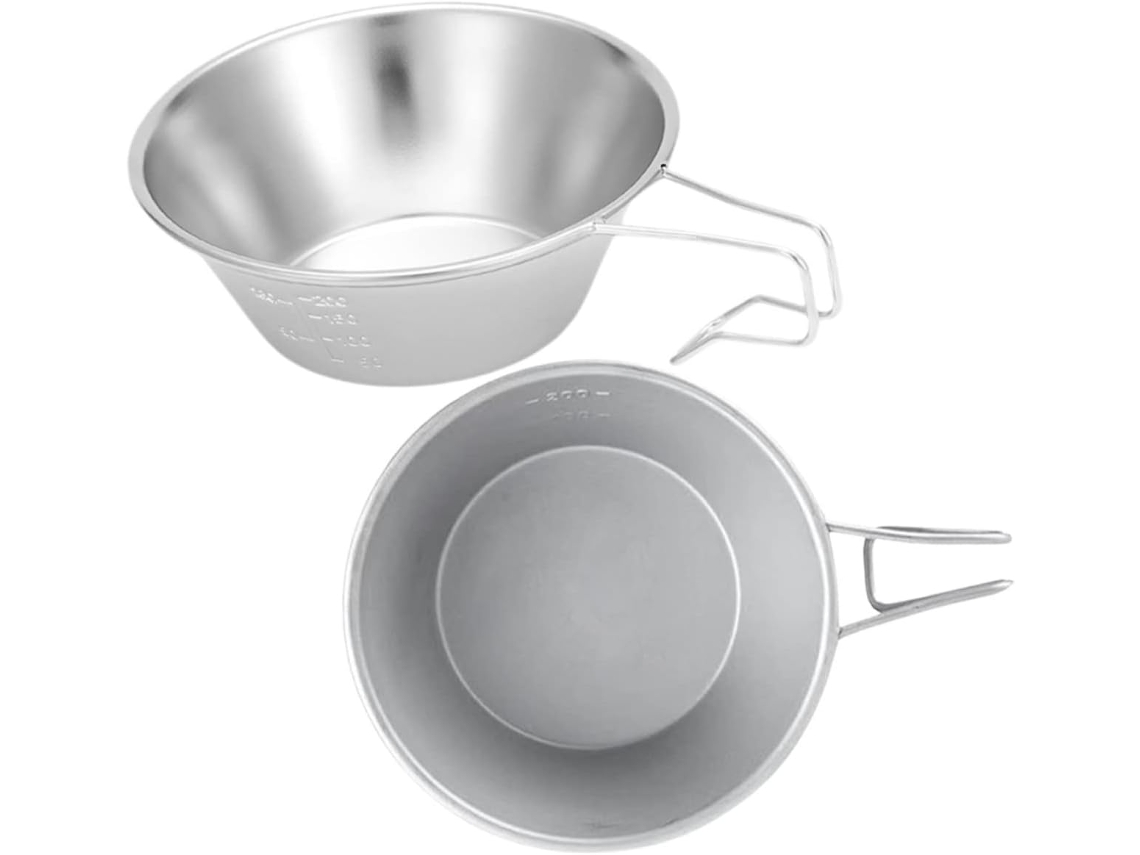 Conjunto De 2 Tigelas De Aço Inoxidável Para Camping.