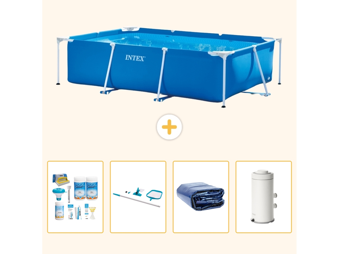 Intex Piscina Com Estrutura Retangular - 300x200x75 Cm - 5-peças S93