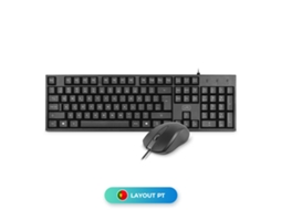 Teclado e Rato USB Kb Kit Preto 1LIFE