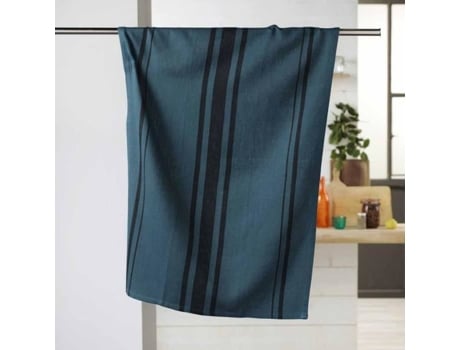 Toalha de Chá Tecido de Algodão Comptoir 50X70Cm Azul Marinho Paris Price Azul DOUCEUR D'INTERIEUR