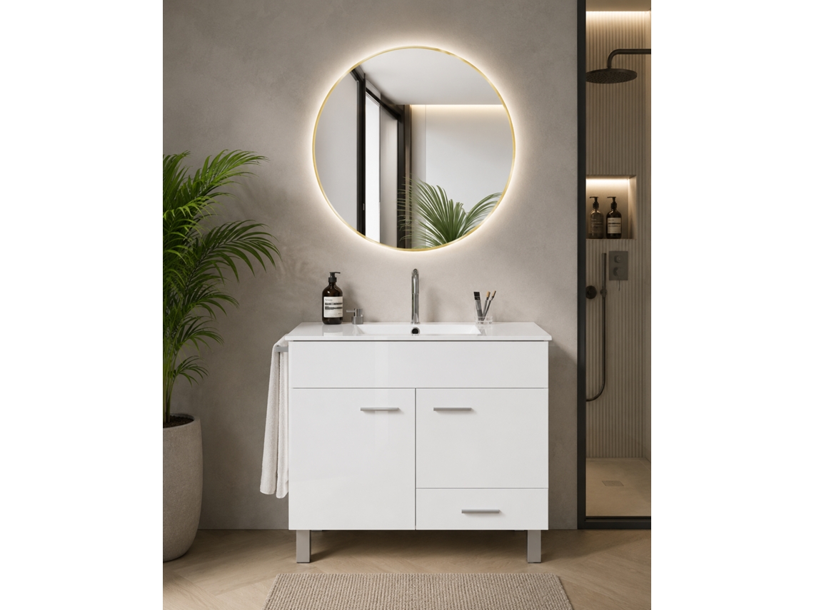 Móvel De Casa De Banho Com Lavatório Origenbath Samos Sem Espelho 60x45 Cm Branco