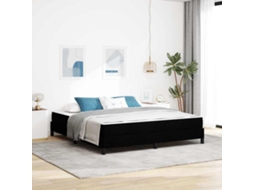 Vidaxl Cama Box Preto 180 X 200 Cm Tecido