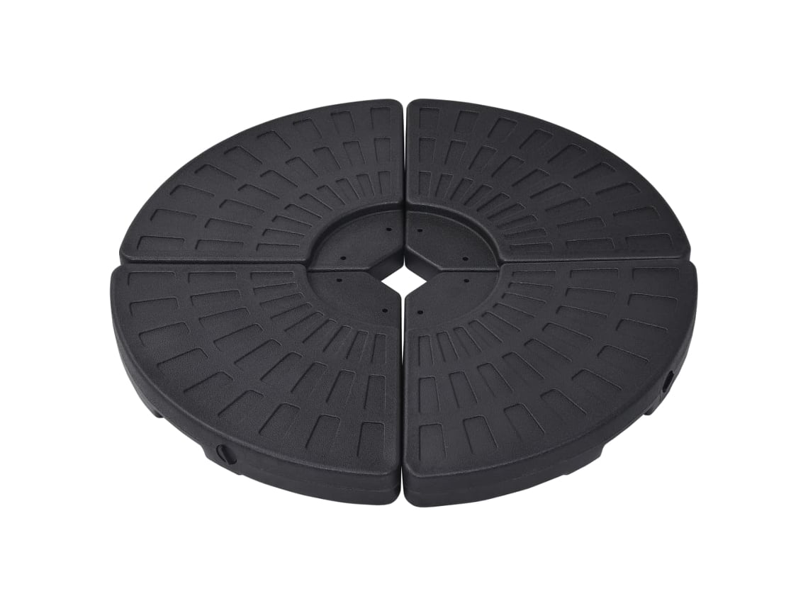 Conjunto 4 Base para guarda-sol VIDAXL Black Plástico