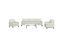 Vidaxl 4 Pcs Conjunto De Sofás Com Almofadões Veludo Cor Creme