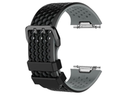 Fitbit Ionic Strap, Pulseira De Silicone Bicolor Com Fivela, Chenille Preto E Cinza, Acabamento Moderno