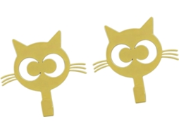 Ganchos De Metal Em Formato Gato Da Ordinaryone 2 Unidades, Ideais Para Pendurar Roupas, Chaves E Bolsas