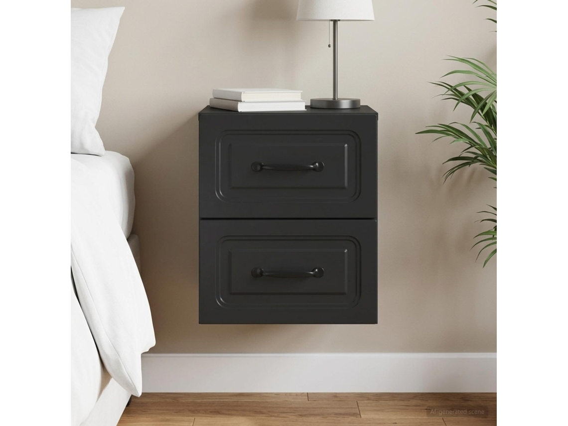 Vidaxl Gabinete De Canto Montado Na Parede Preto 34,5 X 33 X 40 Cm