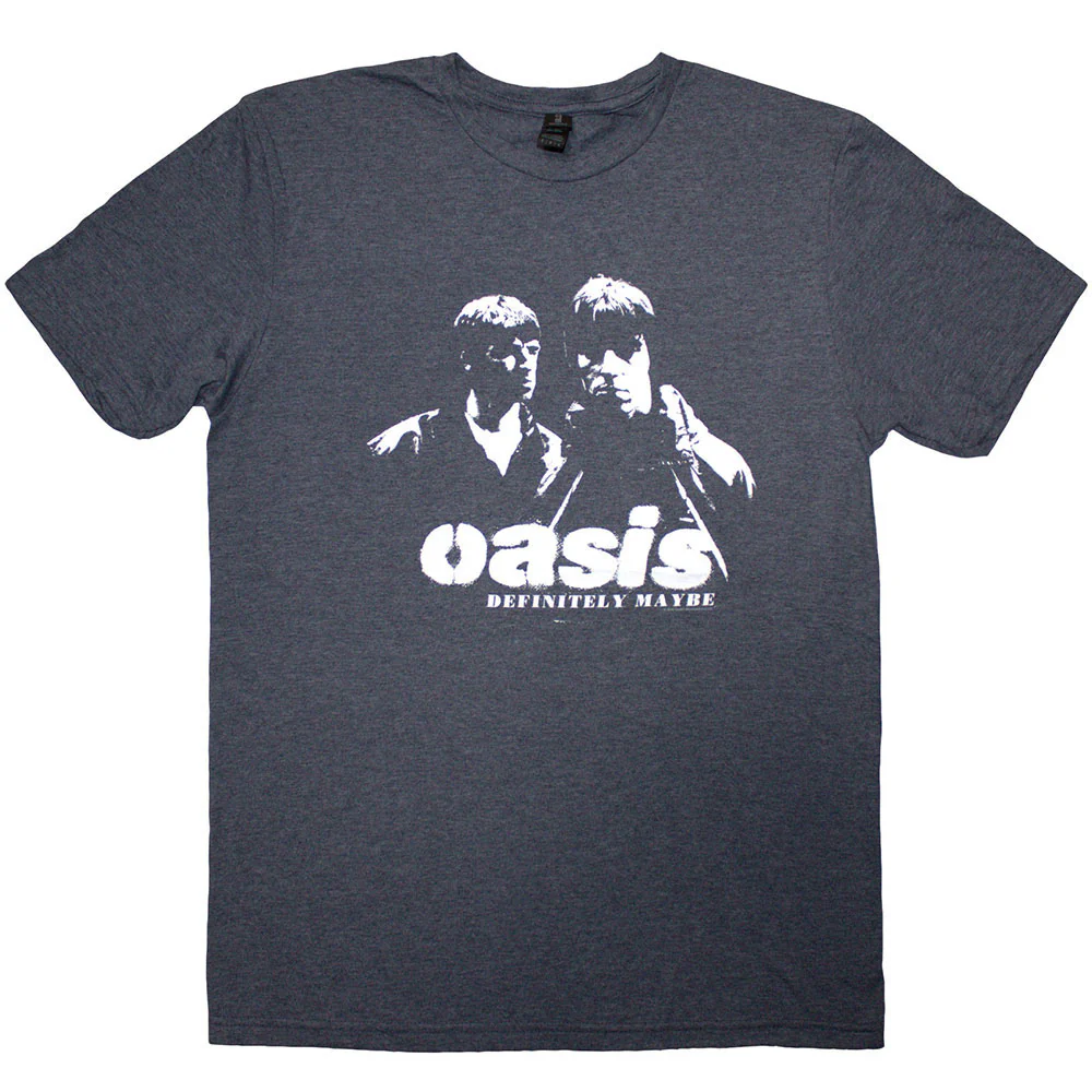 Rockinstone Unisex Oasis Definitely Maybe Photo Stencil T-shirt Classic-m
