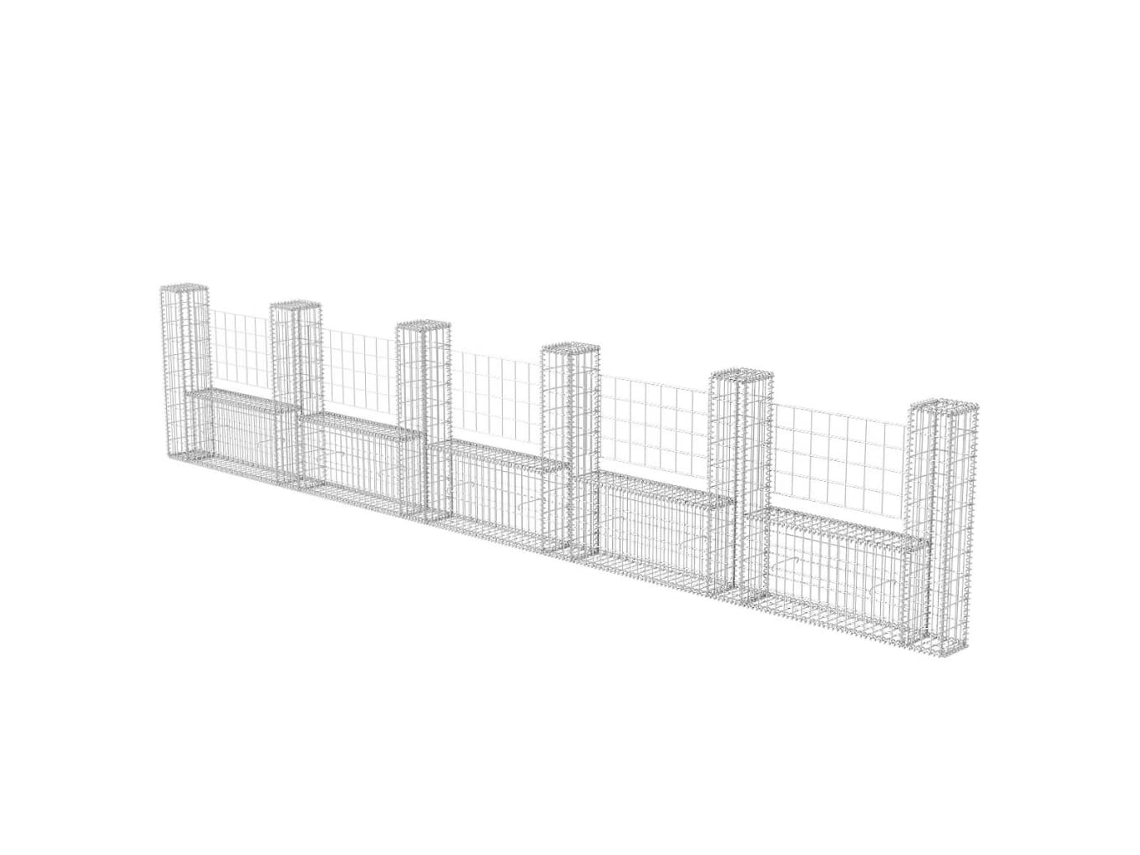 Gabion Basket, Gabion Baskets Vidaxl Prateado Aço (570 X 20 X 100 Cm)