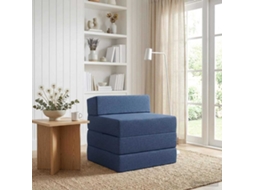 Vidaxl Sofá Cama Dobrável Azul 200 X 70 X 15 Cm Tecido