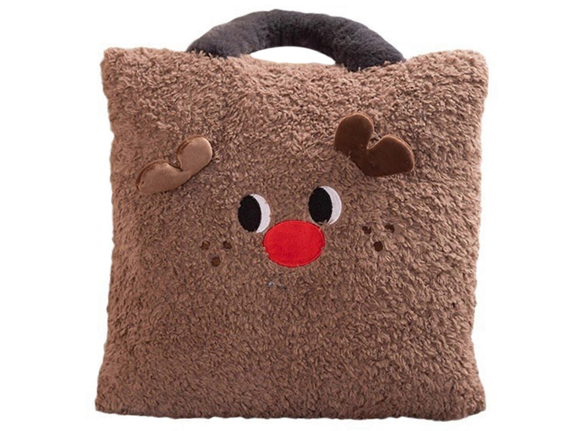 Almofada De Pelúcia Com Alça, Modelo Alce, Decoração De Natal
